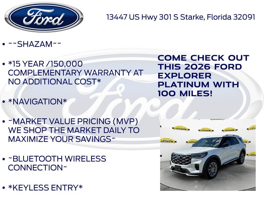 2026 Ford Explorer Platinum 600A