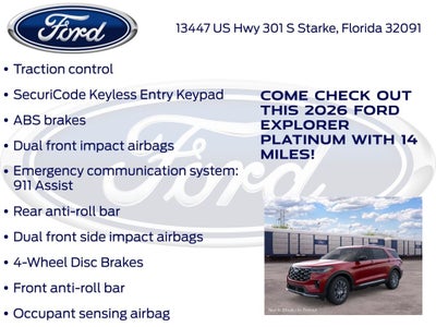 2026 Ford Explorer Platinum 600A