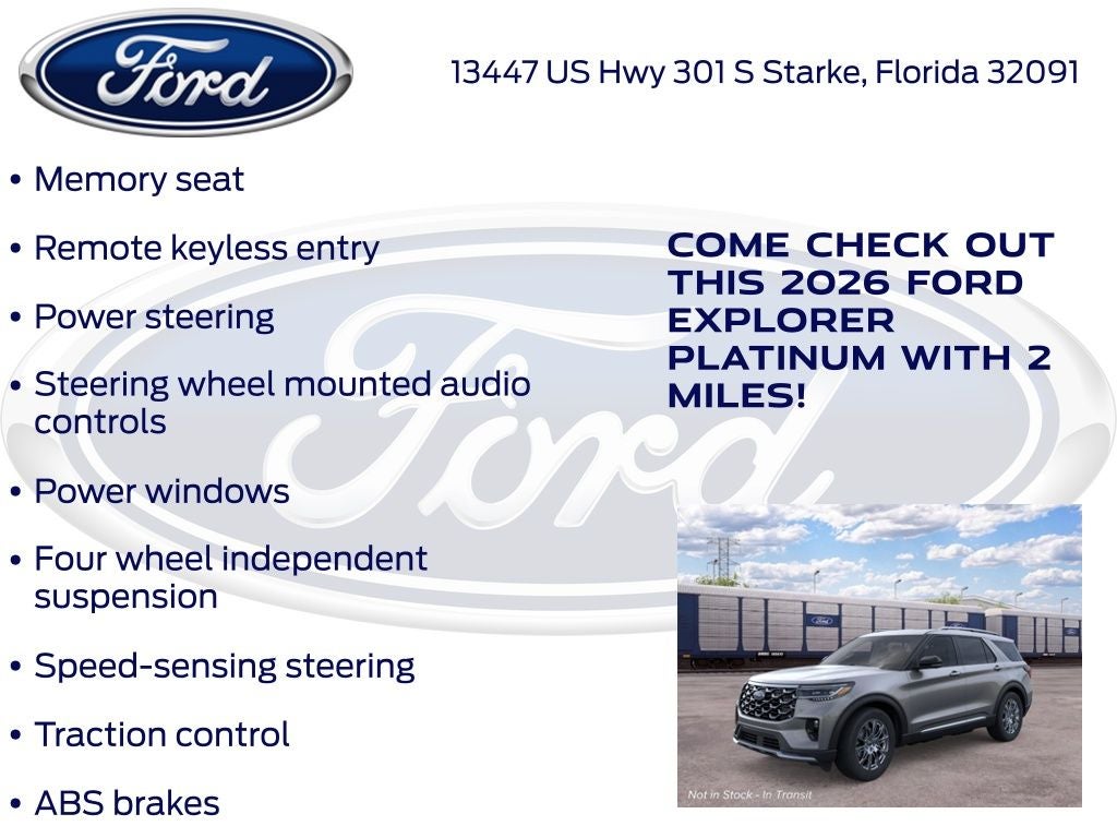 2026 Ford Explorer Platinum 600A
