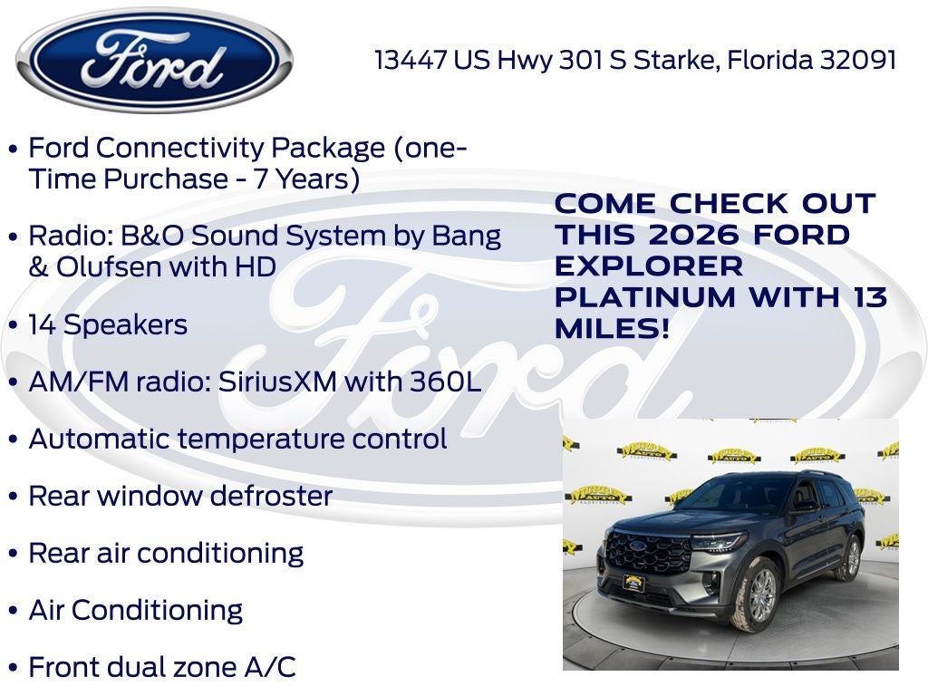 2026 Ford Explorer Platinum 600A