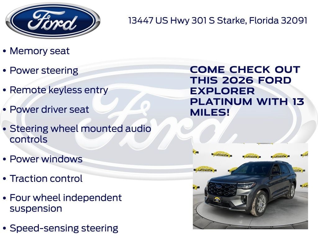 2026 Ford Explorer Platinum 600A