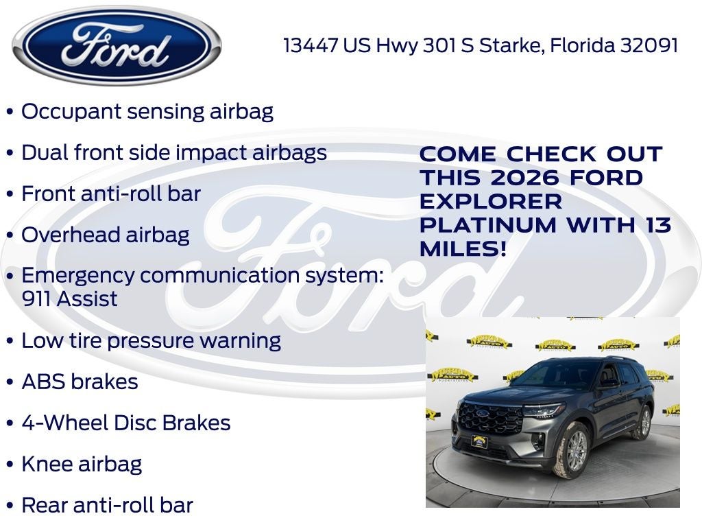 2026 Ford Explorer Platinum 600A