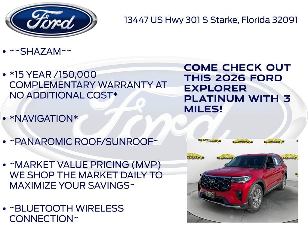 2026 Ford Explorer Platinum 600A