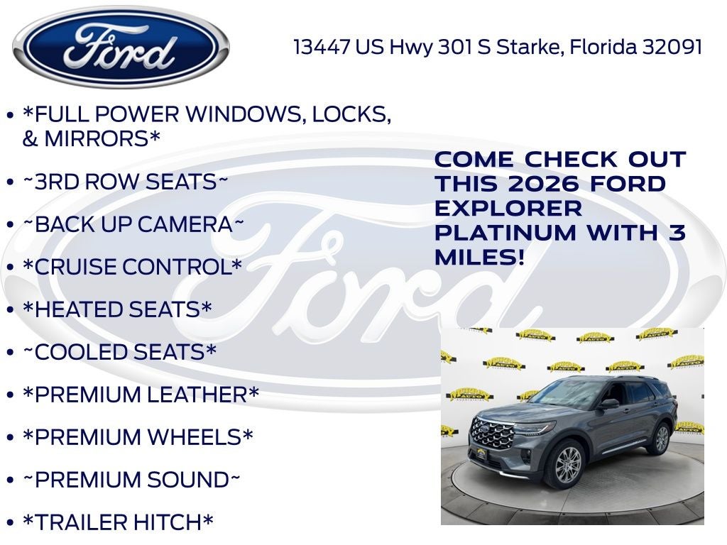 2026 Ford Explorer Platinum 600A