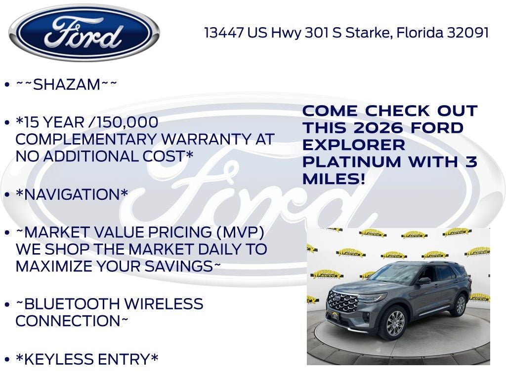 2026 Ford Explorer Platinum 600A