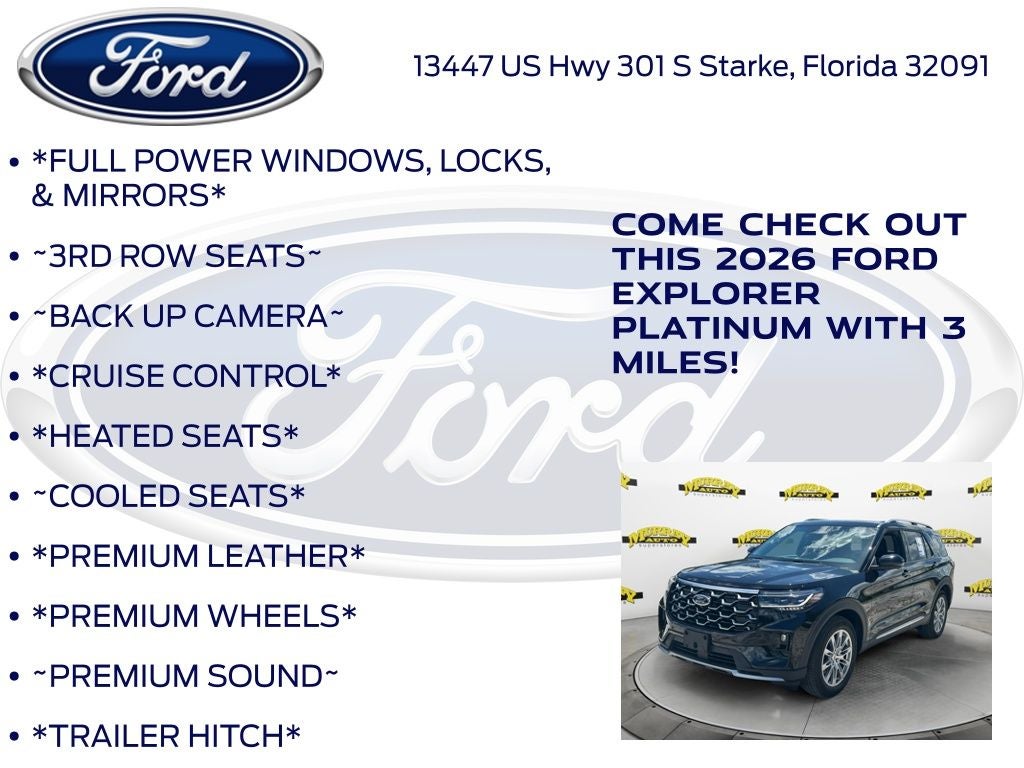 2026 Ford Explorer Platinum 600A