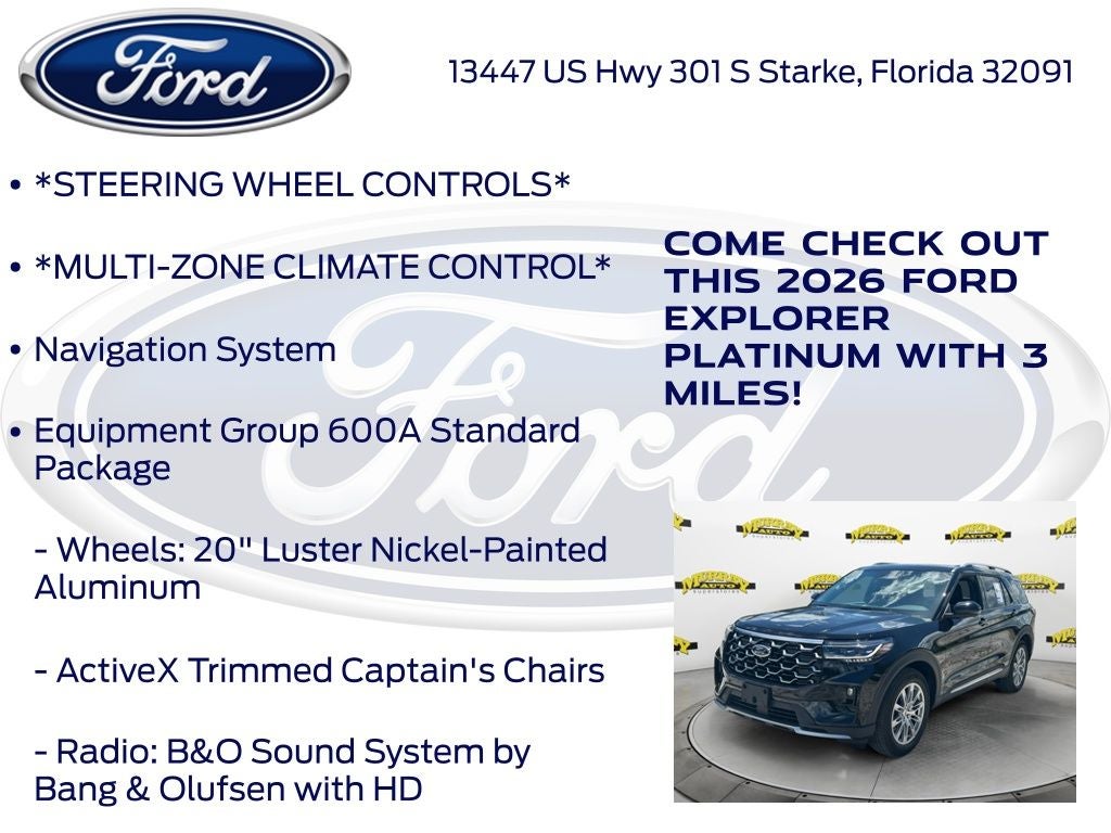 2026 Ford Explorer Platinum 600A