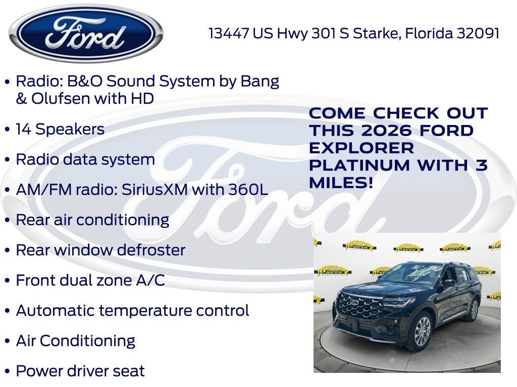 2026 Ford Explorer Platinum 600A