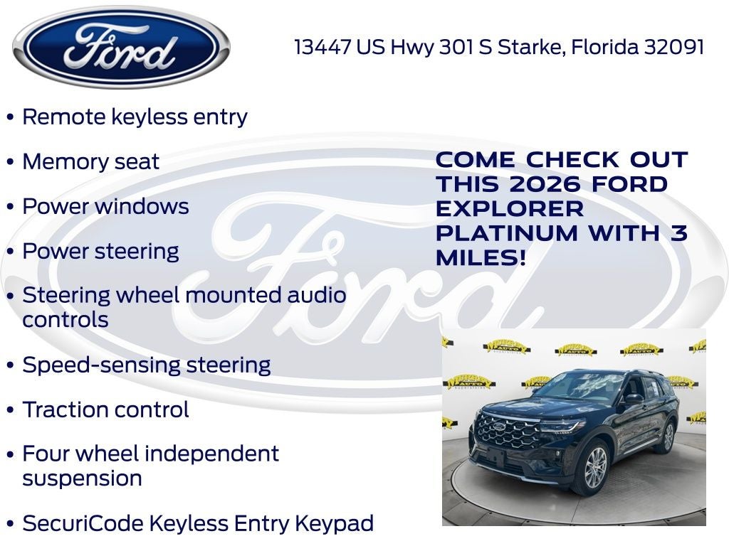 2026 Ford Explorer Platinum 600A