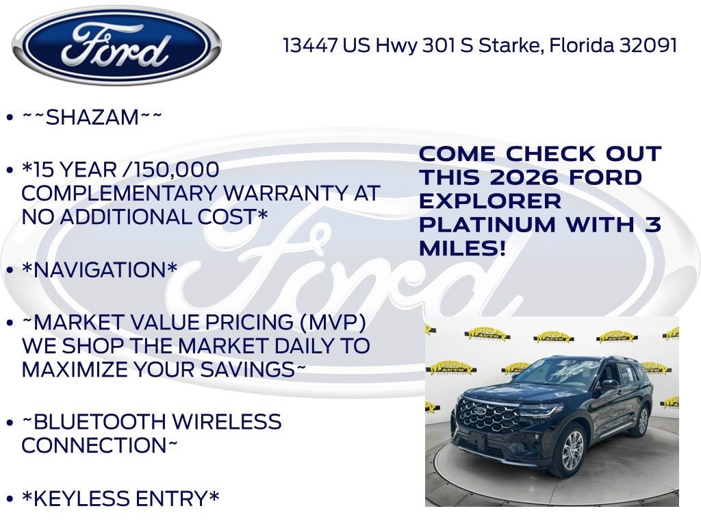 2026 Ford Explorer Platinum 600A