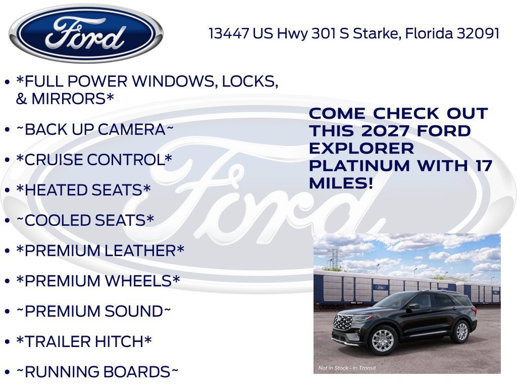 2027 Ford Explorer Platinum 600A