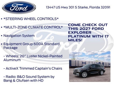2027 Ford Explorer Platinum 600A
