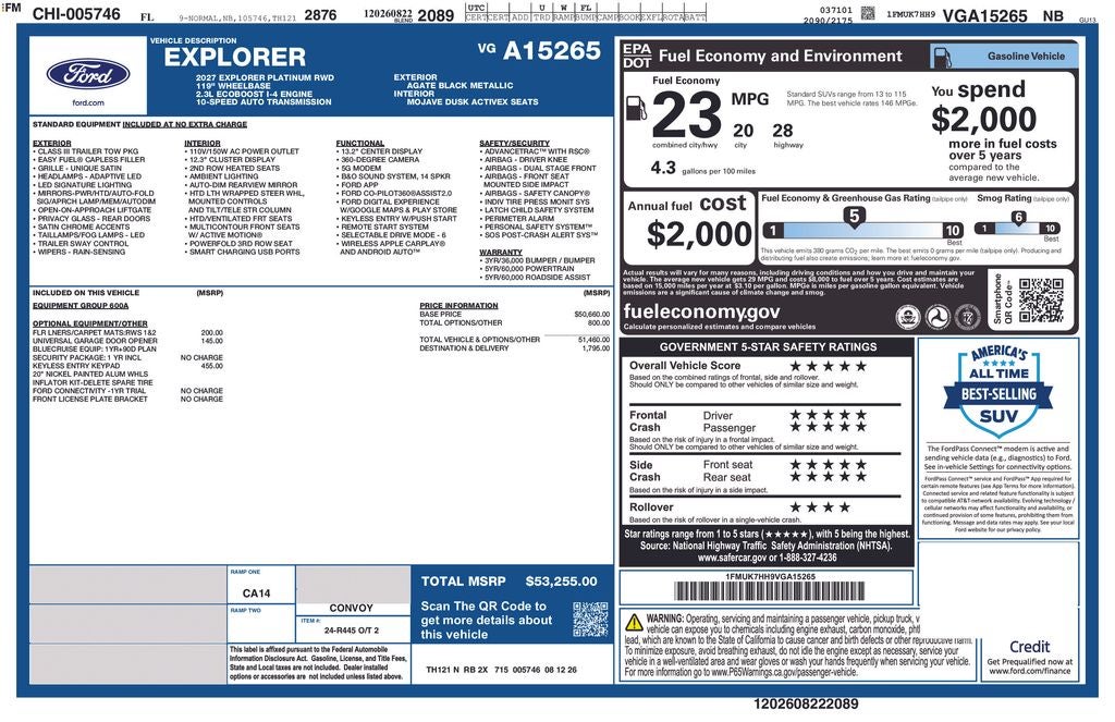 2027 Ford Explorer Platinum 600A