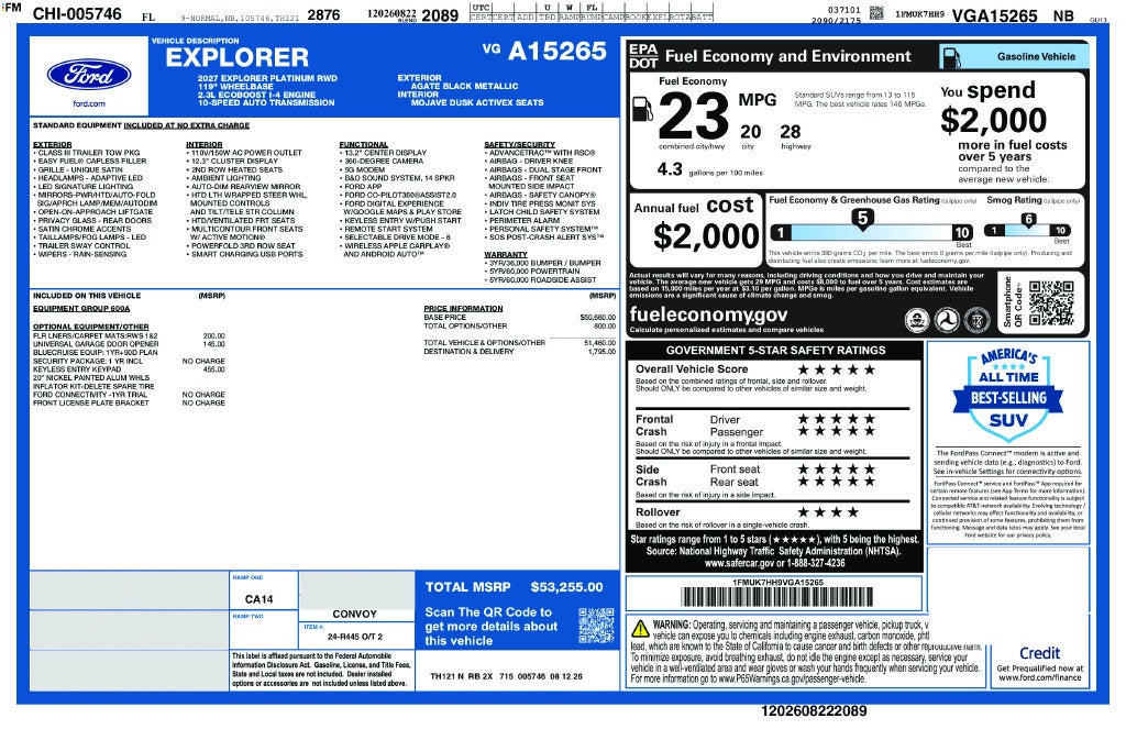 2027 Ford Explorer Platinum 600A