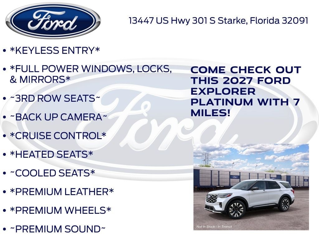 2027 Ford Explorer Platinum InTransit