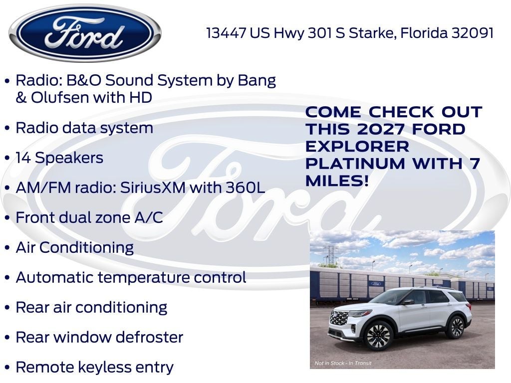 2027 Ford Explorer Platinum InTransit