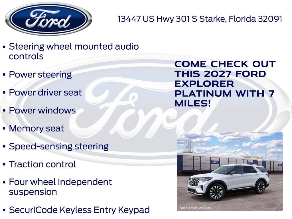 2027 Ford Explorer Platinum 600A