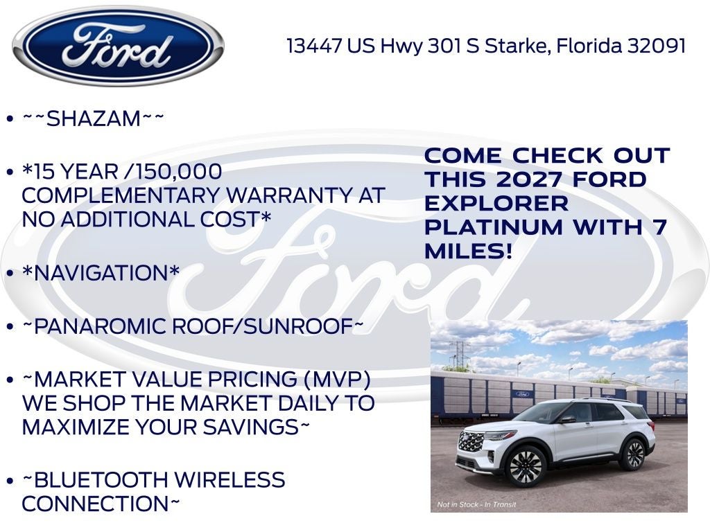2027 Ford Explorer Platinum InTransit