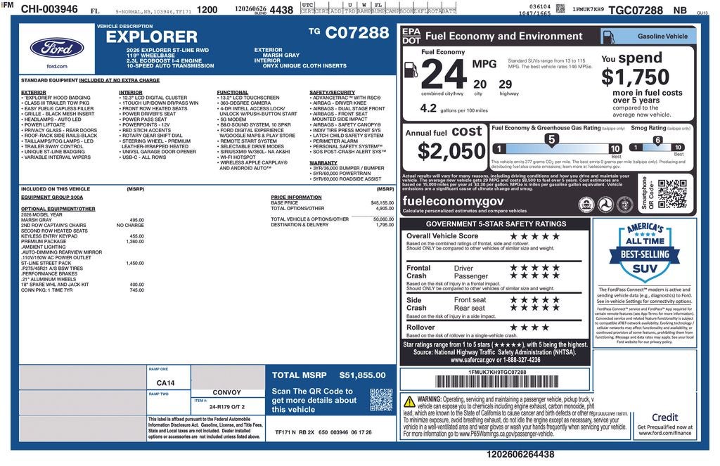 2026 Ford Explorer ST-Line 300A