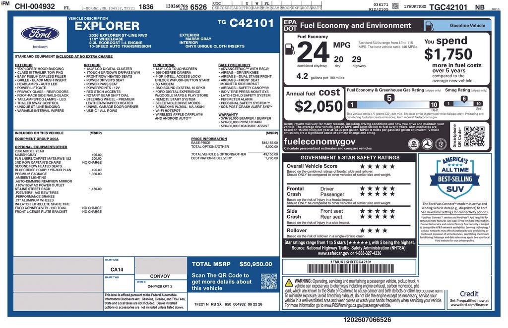 2026 Ford Explorer ST-Line 300A
