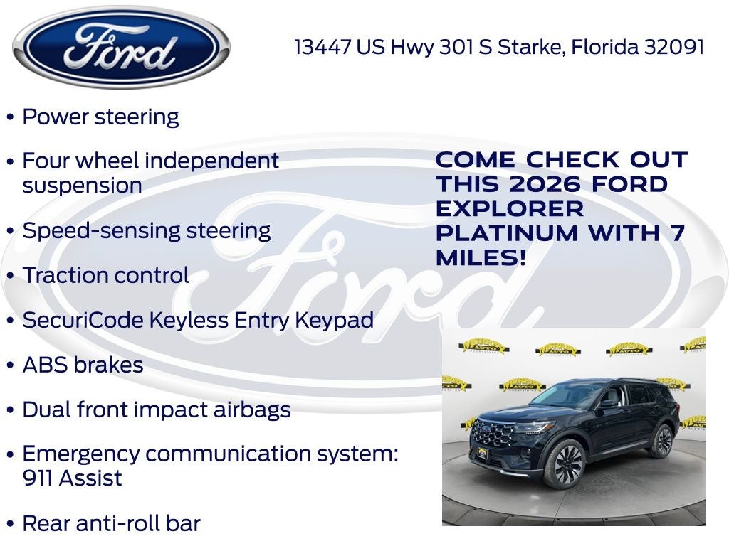 2026 Ford Explorer Platinum 600A
