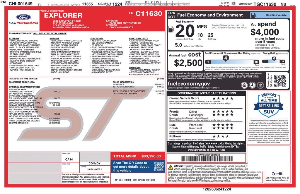 2026 Ford Explorer ST 400A