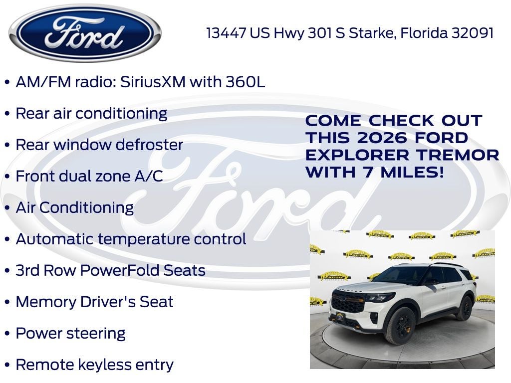 2026 Ford Explorer Tremor 800A