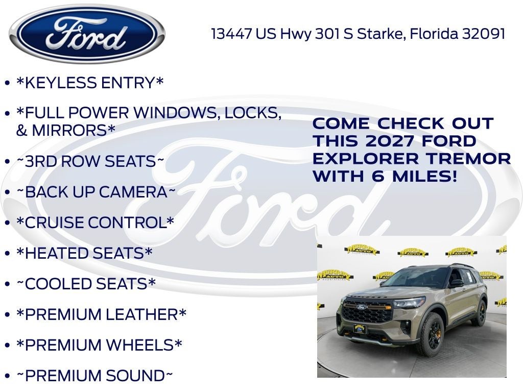 2027 Ford Explorer Tremor InTransit