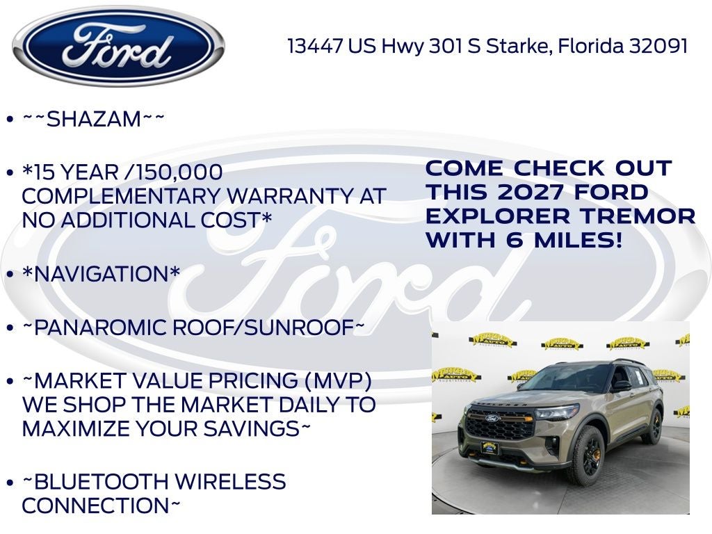 2027 Ford Explorer Tremor InTransit
