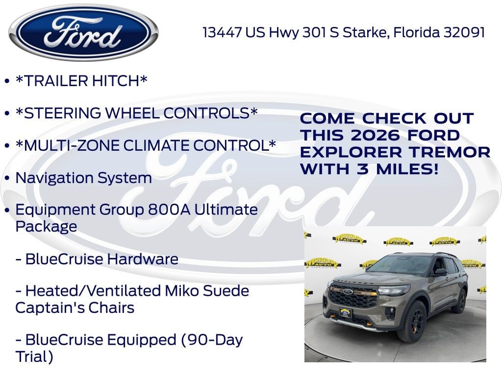 2026 Ford Explorer Tremor 800A