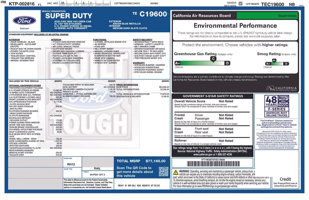 2026 Ford F-250SD XL 600A