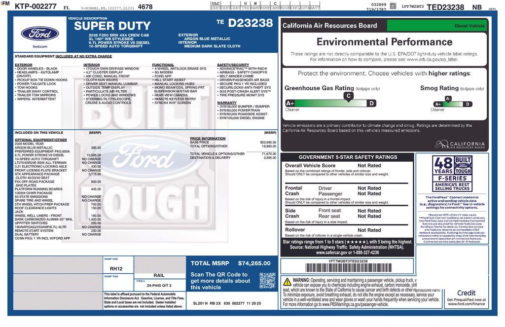 2026 Ford F-250SD XL 600A