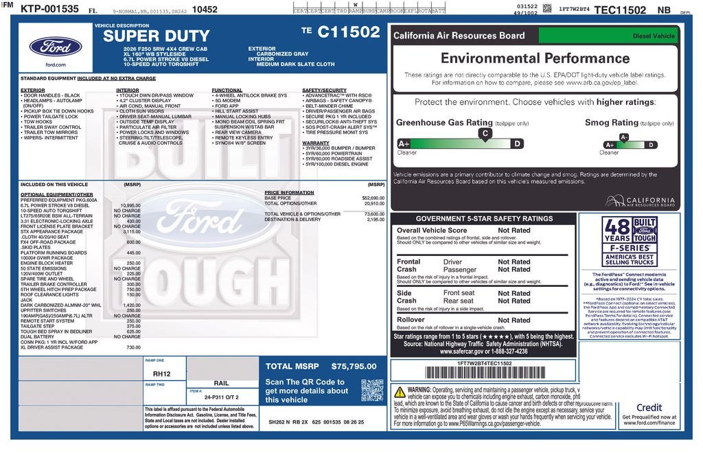 2026 Ford F-250SD XL 600A
