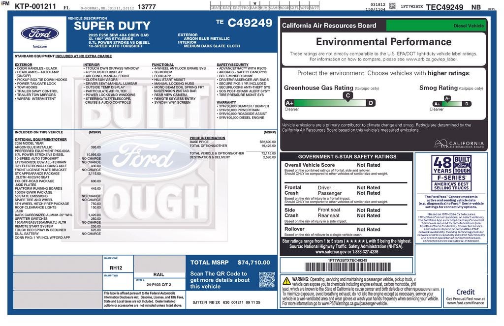 2026 Ford F-250SD XL 600A