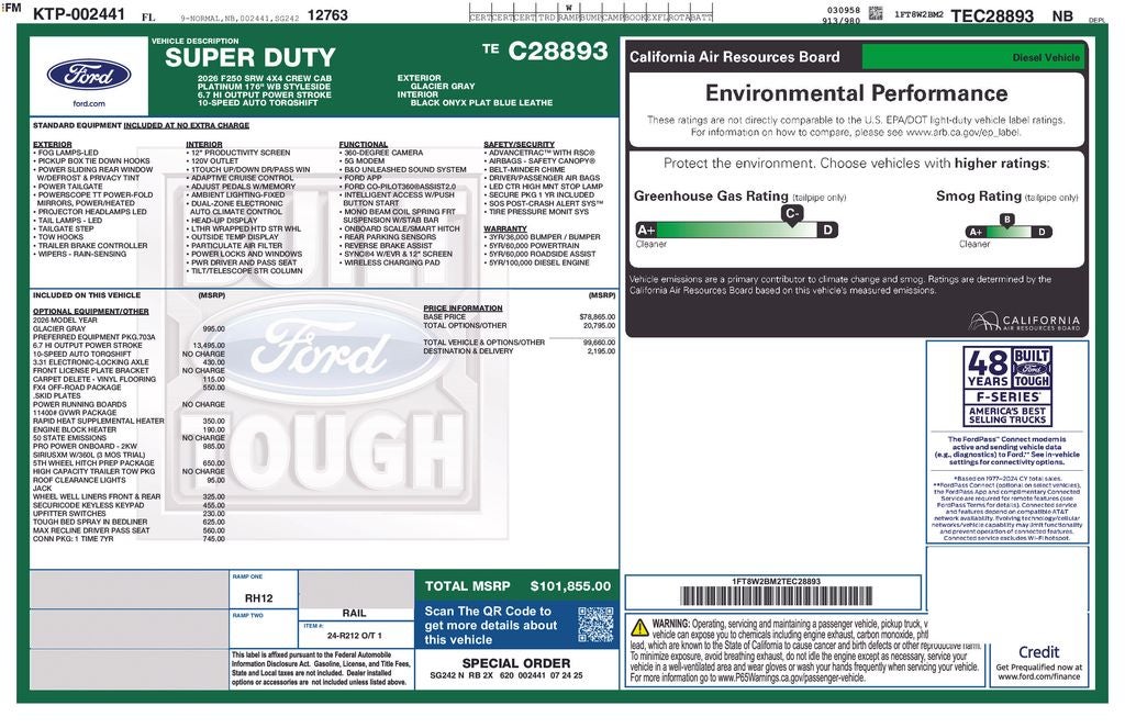 2026 Ford F-250SD Platinum HIGH OUTPUT