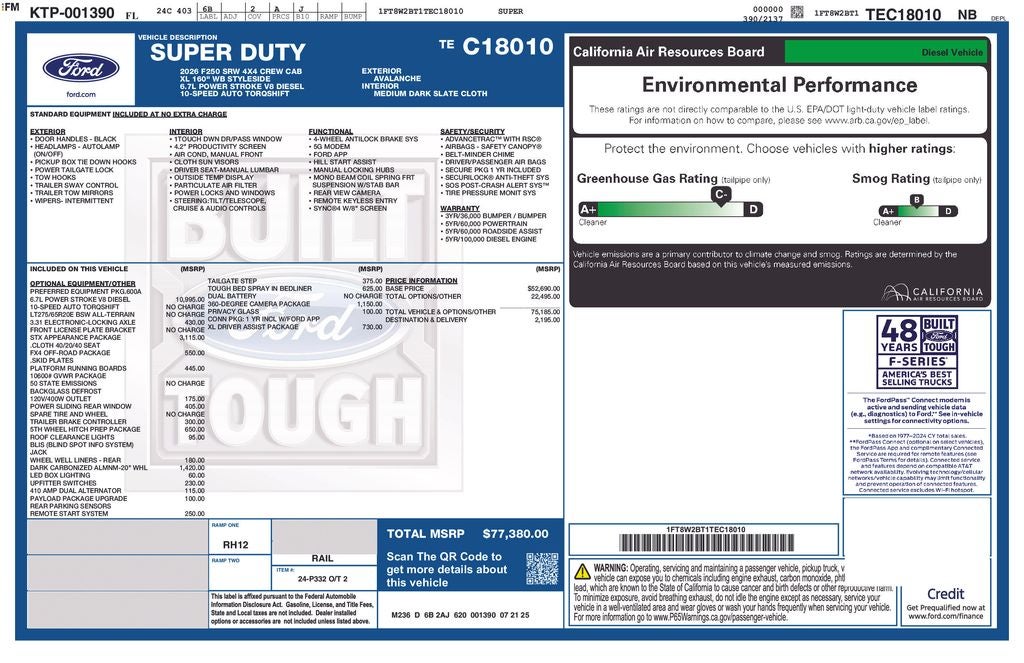 2026 Ford F-250SD XL 600A