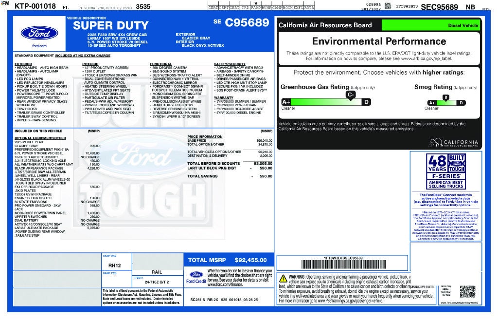 2025 Ford F-350SD Lariat ULTIMATE PKG.