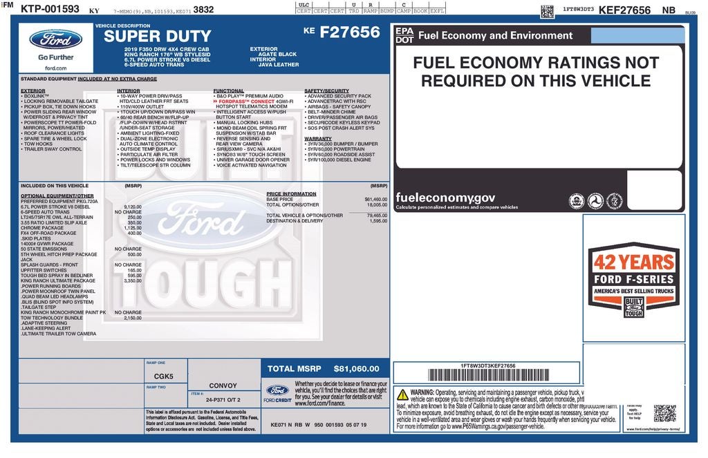 2019 Ford F-350SD King Ranch DRW