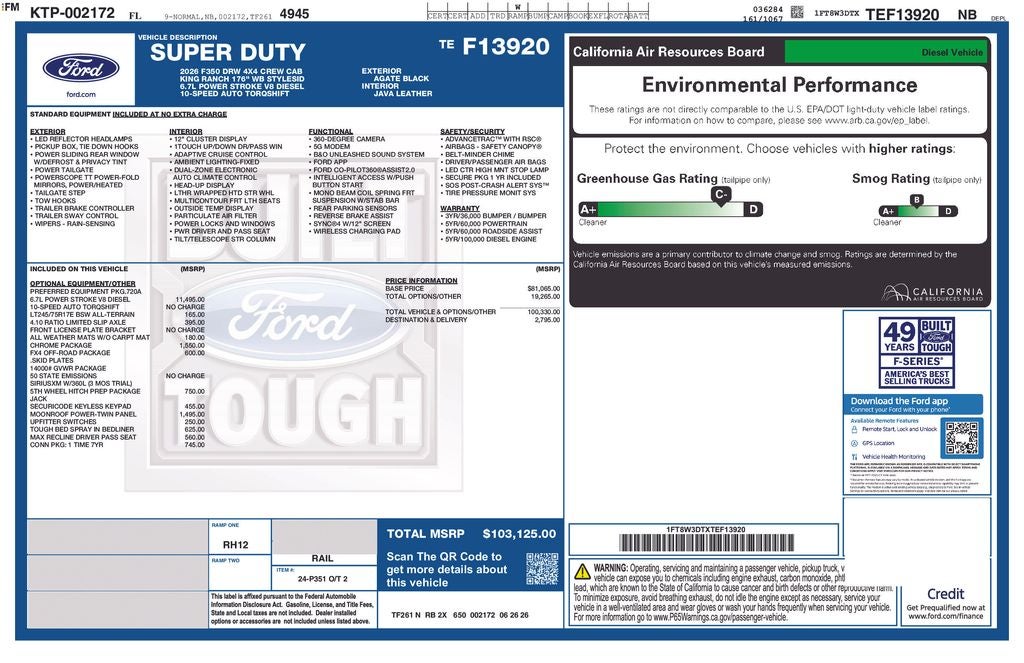 2026 Ford F-350SD King Ranch 720A