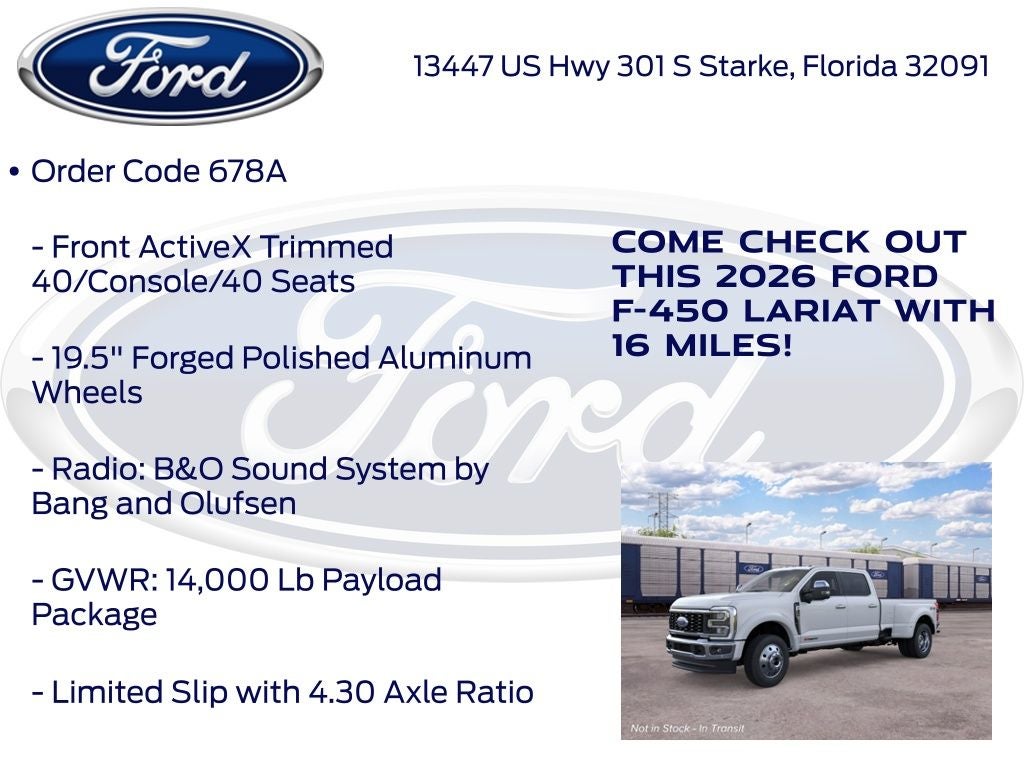 2026 Ford F-450SD Lariat DRW 678A