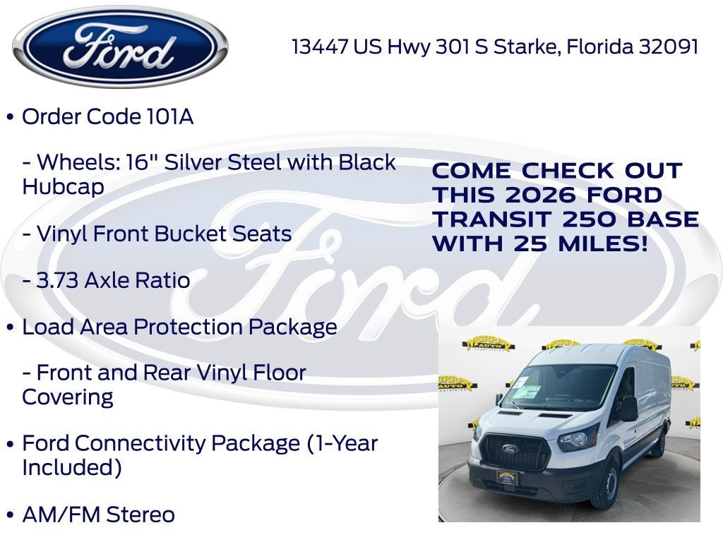 2026 Ford Transit-250 Base Medium Roof Cargo 101A