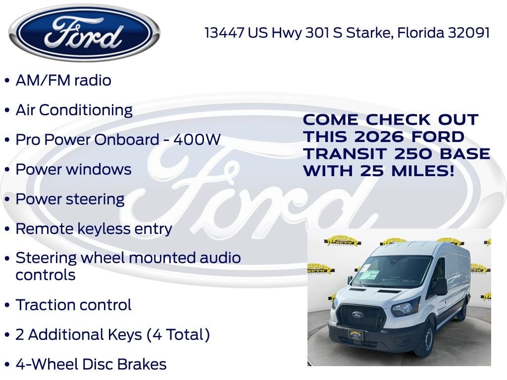 2026 Ford Transit-250 Base Medium Roof Cargo 101A