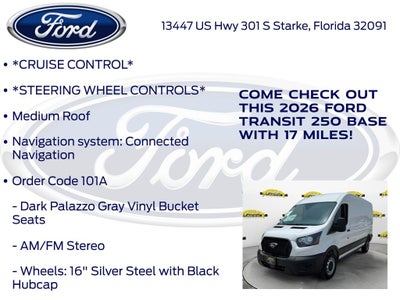2026 Ford Transit-250 Base Medium Roof Cargo 101A