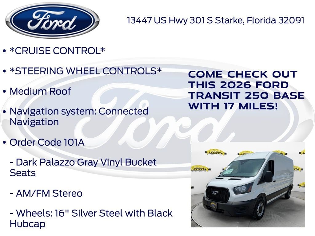 2026 Ford Transit-250 Base Medium Roof Cargo 101A