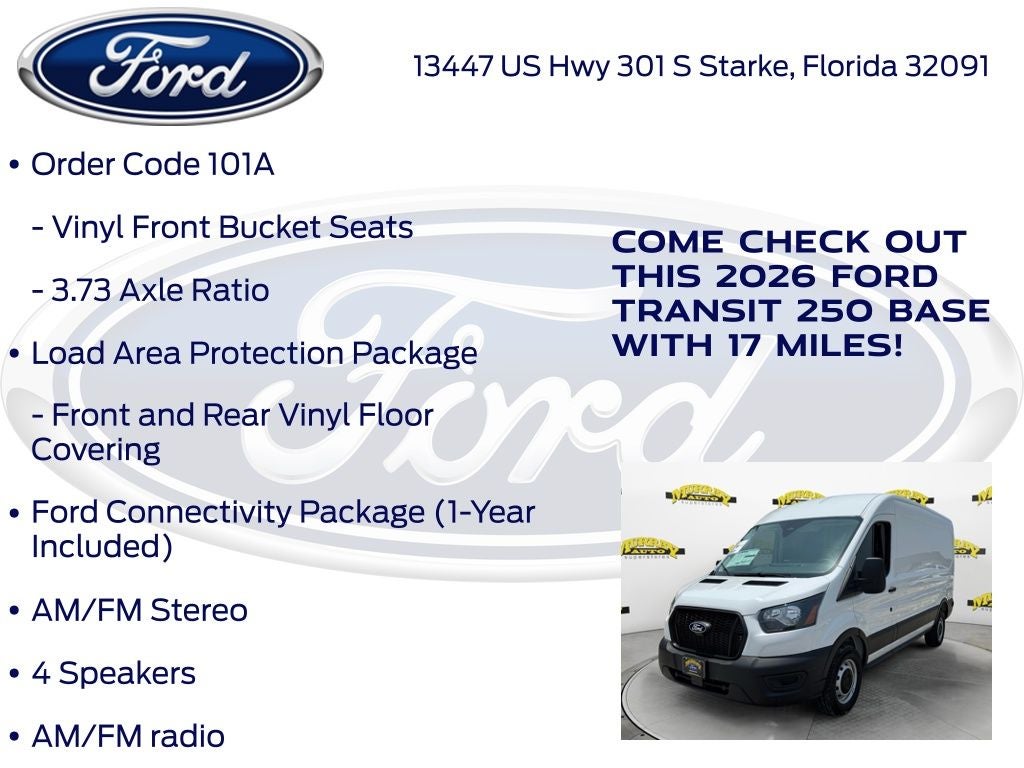 2026 Ford Transit-250 Base Medium Roof Cargo 101A