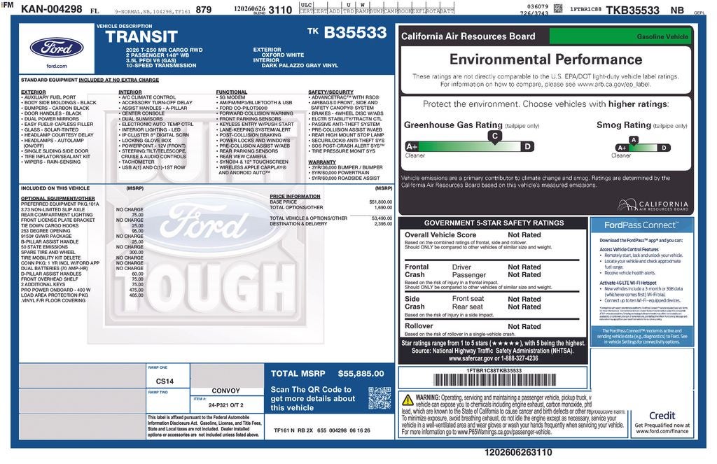 2026 Ford Transit-250 Base Medium Roof Cargo 101A
