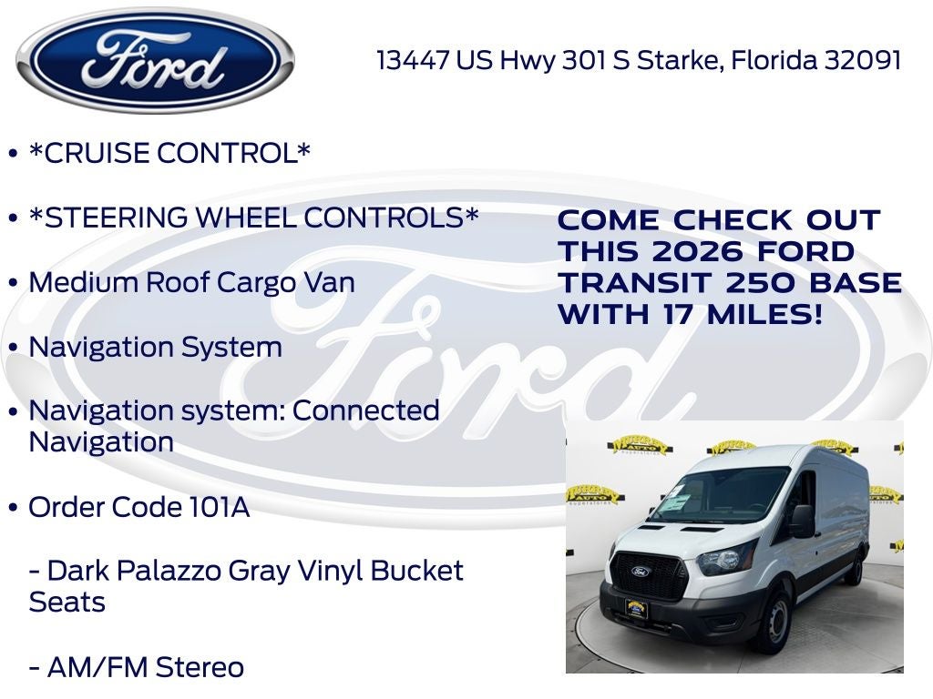 2026 Ford Transit-250 Base Medium Roof Cargo 101A