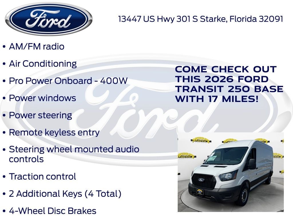 2026 Ford Transit-250 Base Medium Roof Cargo 101A