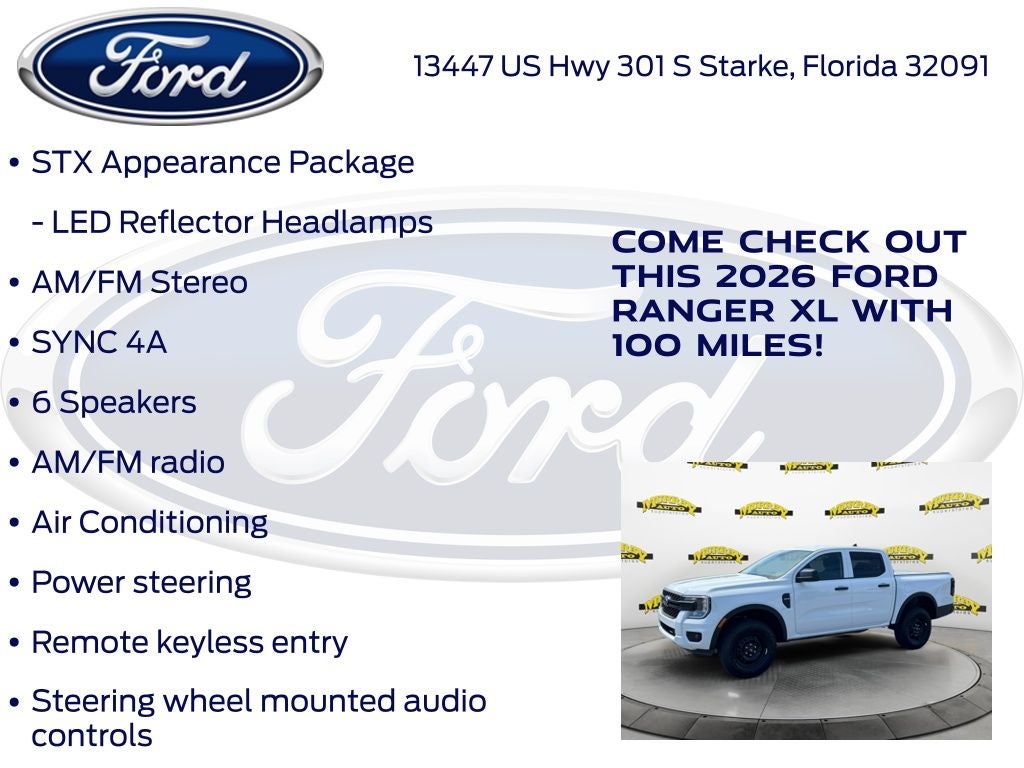 2026 Ford Ranger XL 100A