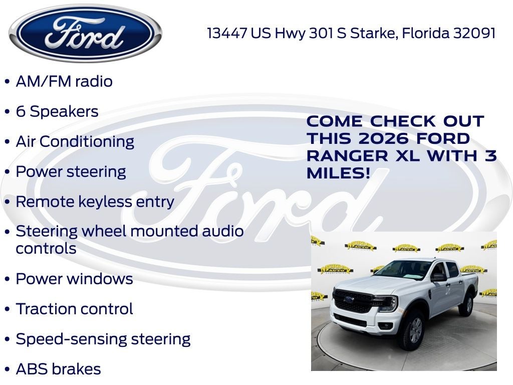 2026 Ford Ranger XL 100A